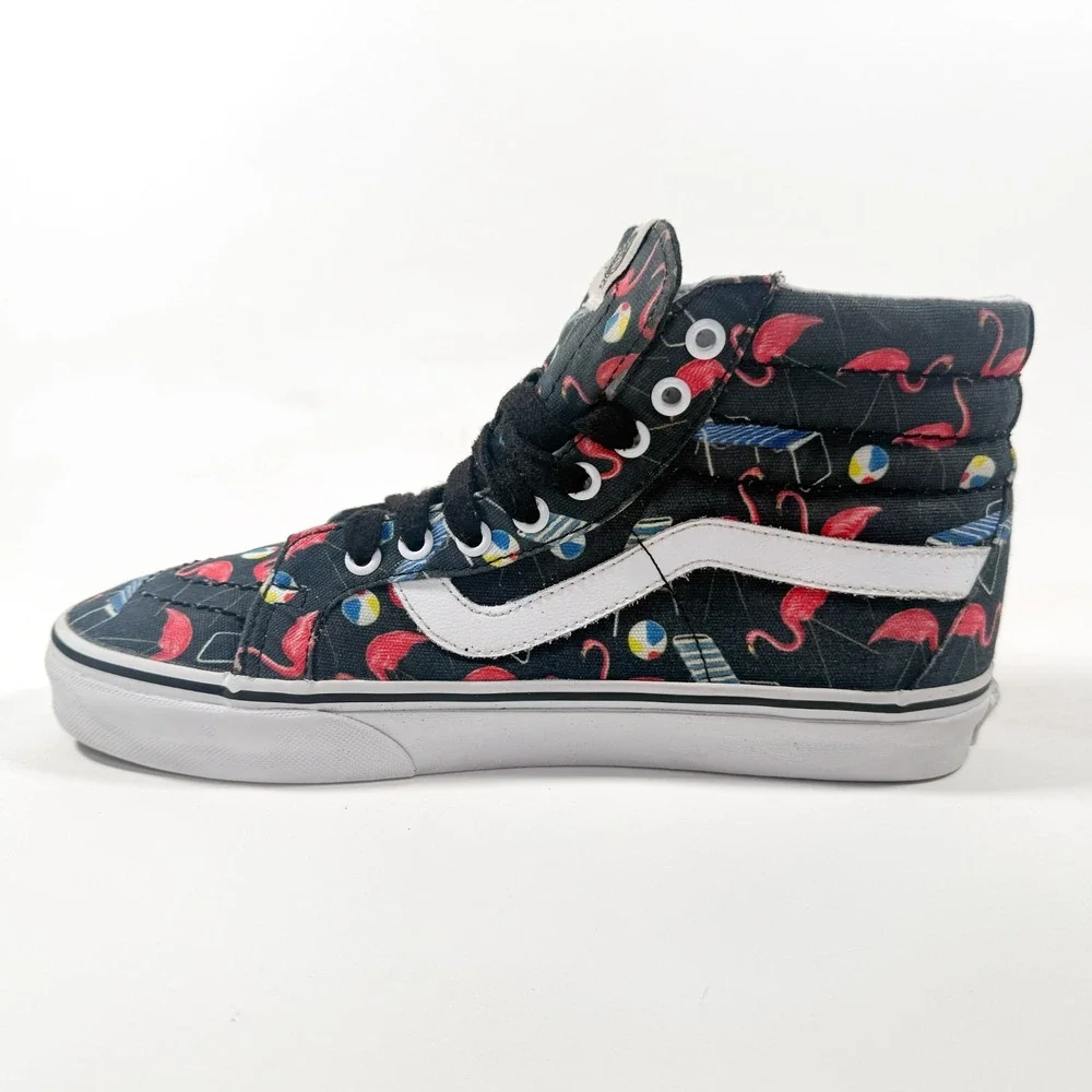 Vans Authentic Hightop‎ Shoes - Sk8-Hi Flamingo Pool Party - Black - M 7.5 / W 9